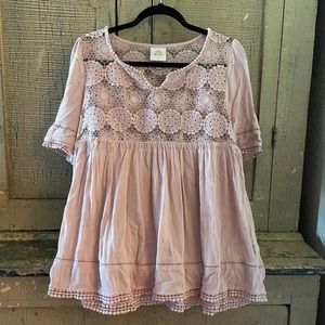 Knox Rose Dusty Pink Top with Lace Detail